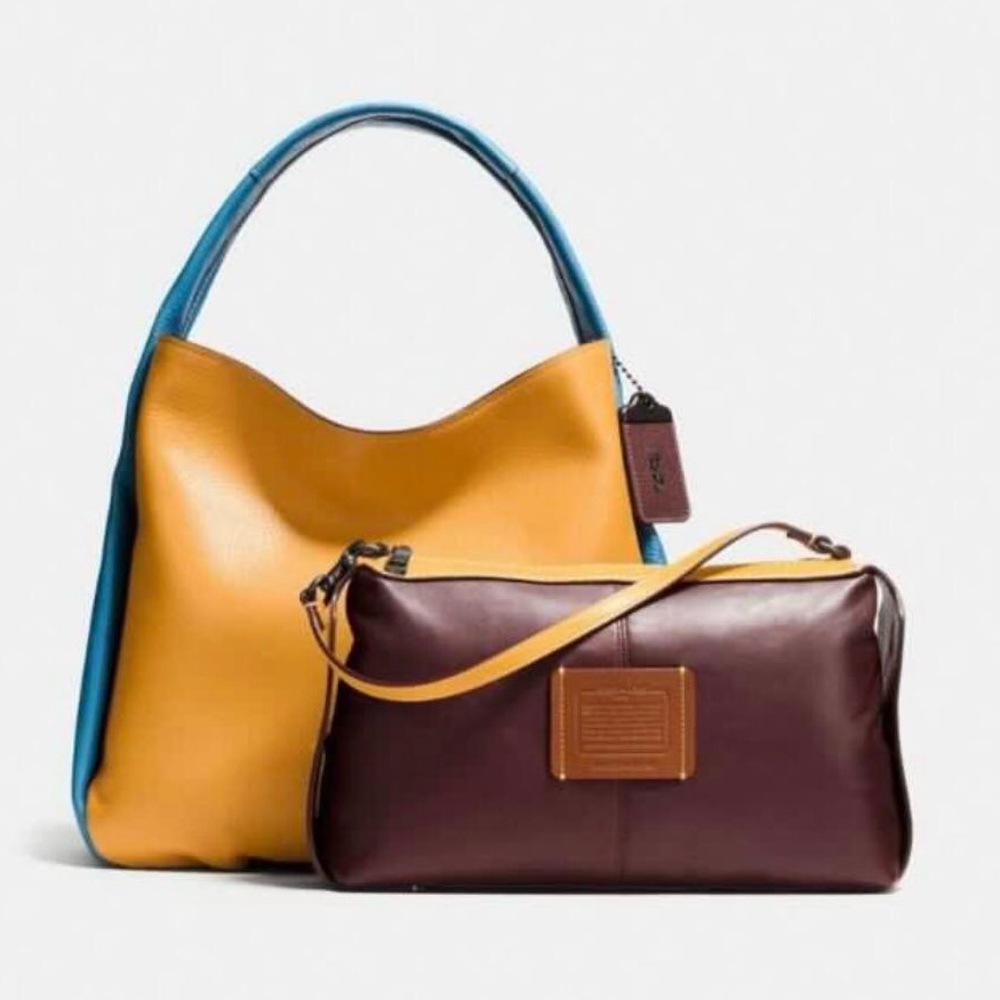 COACH 1941 Hobo Bandit 39 In Colorblock Pebble Leather Bag 2 in 1 Shoulder large